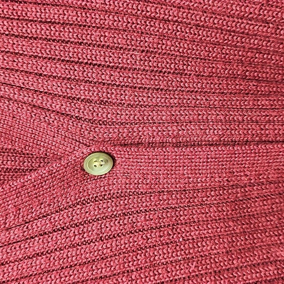 Old Navy Maroon Ribbed Knit Button Down Sweater, Cardigan - Picture 4 of 6